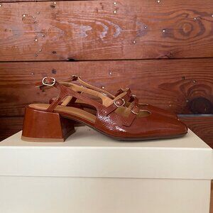 Sézane Paula Babies Patent Camel - US 8 - Perfect Condition
